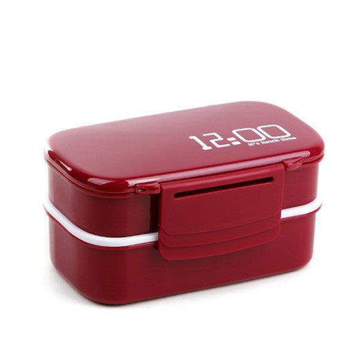 XMMSWDLA Aesthetic Lunch Box Red Lunch Boxdouble Plastic Children'S Lunch  Box Large Capacity Student Lunch Box Microwave Oven Adult Lunch Box Wave